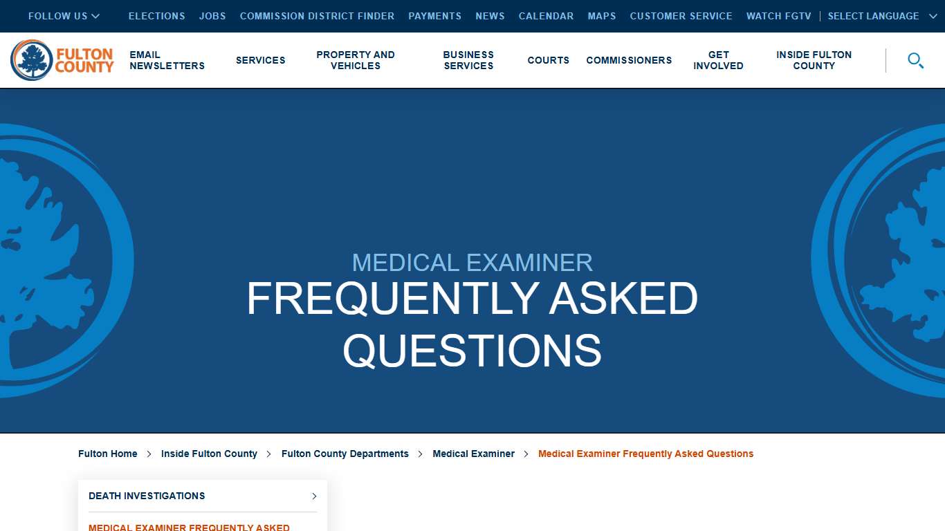 Medical Examiner FAQs